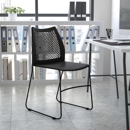 Flash Furniture Navy Plastic Stack Chair RUT-498A-NY-GG